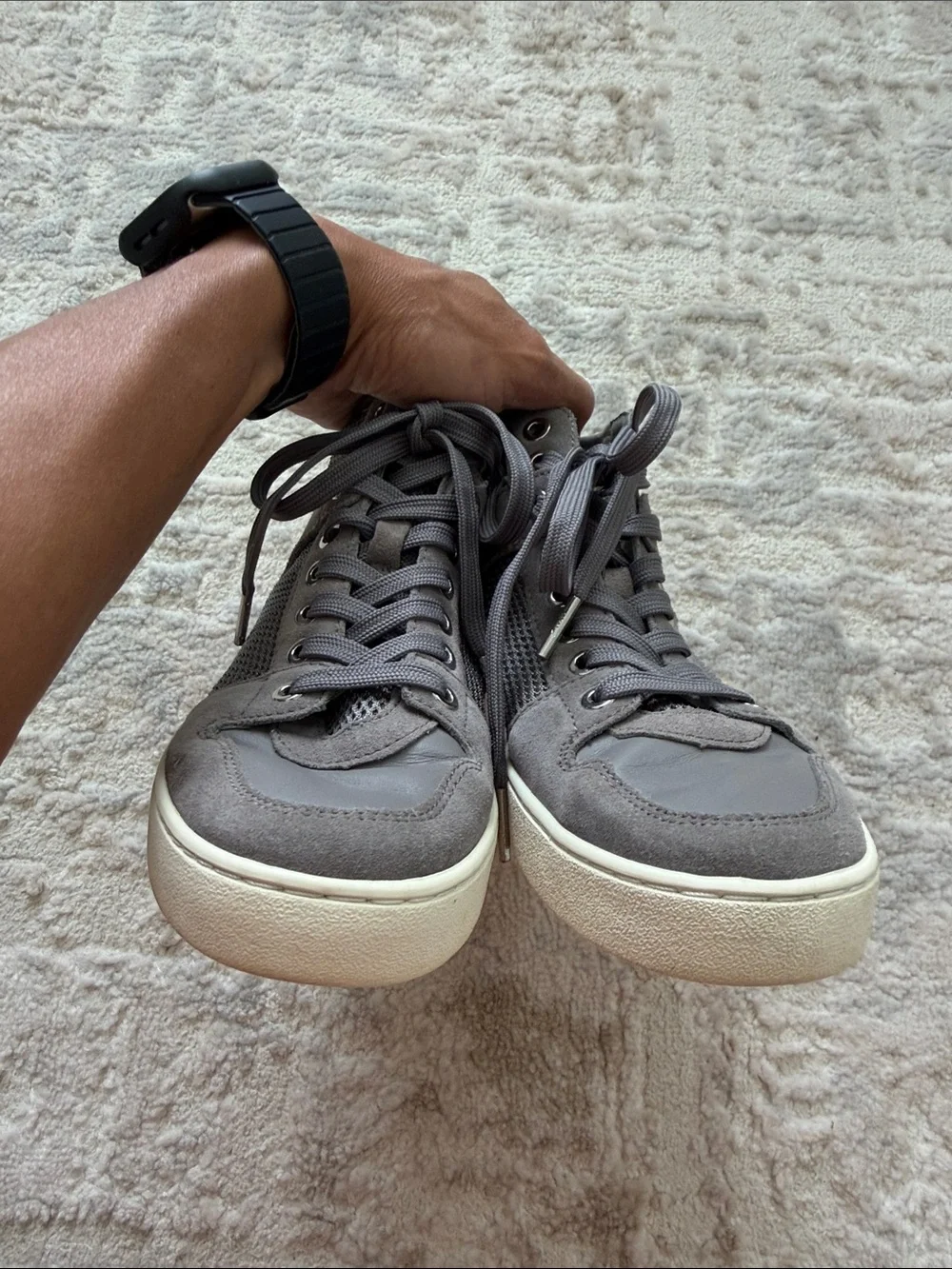 Michael Kors Men's Gray Lace-Up High-Top Sneakers